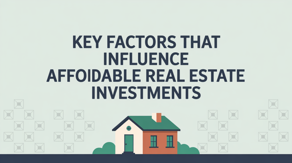 Key Factors That Influence Affordable Real Estate Investments